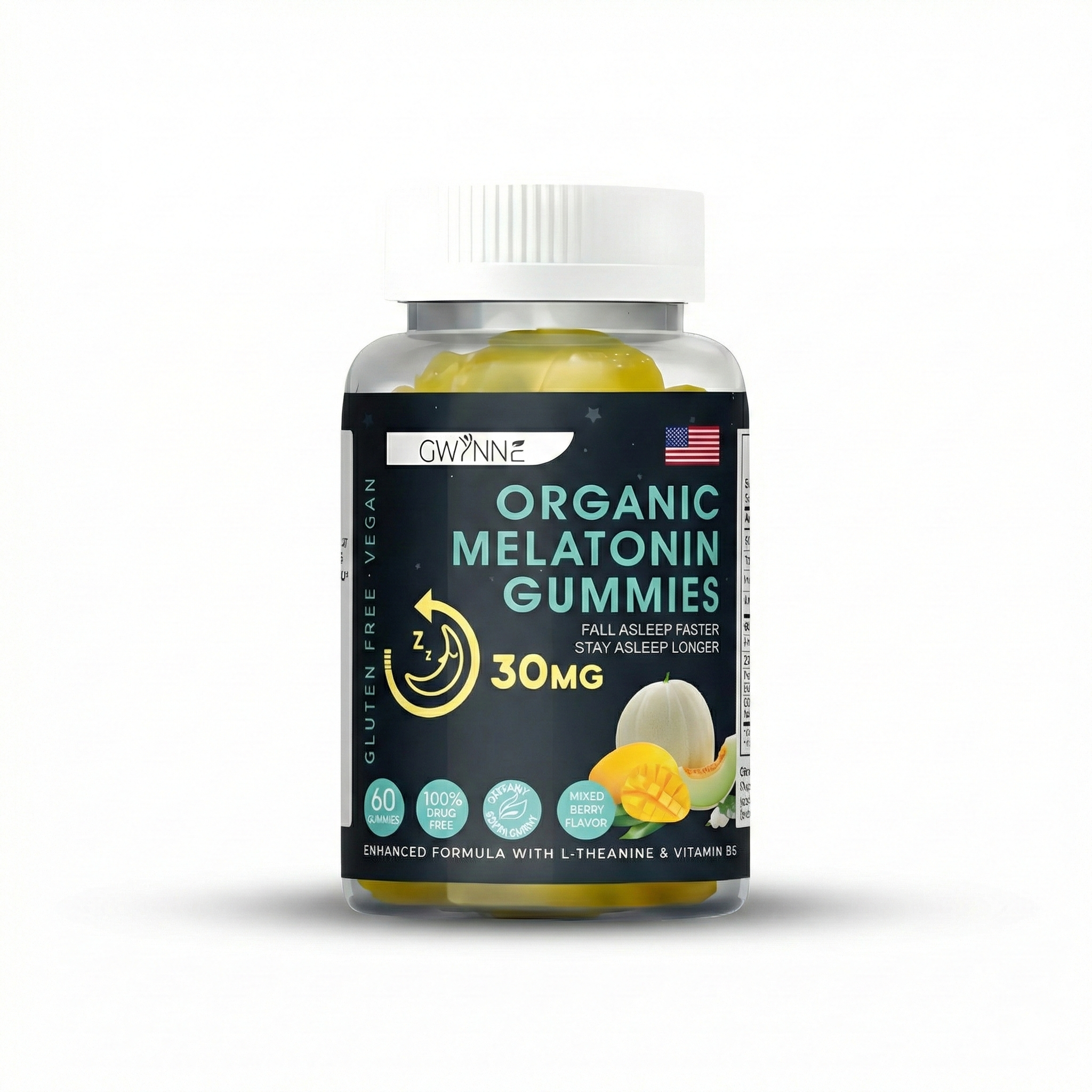 60 Gomitas Ultra-Fuertes | Sabor Melón & Mango 100% VEGANO & NATURAL